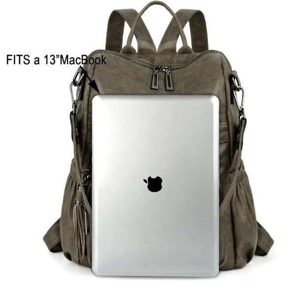 LMI Fashion Leather backpack-3 Green